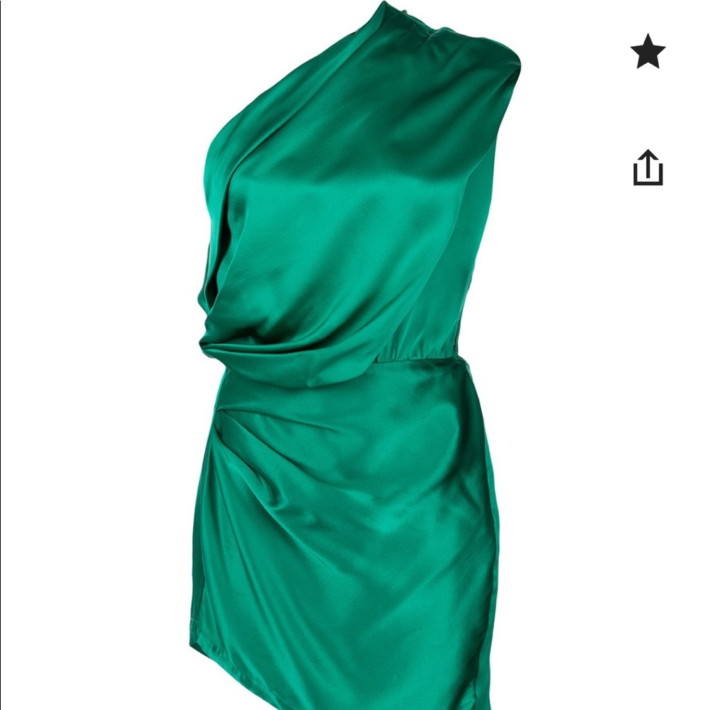 Michelle Mason Satin Asymmetric Mini Dress - Picture 2 of 6